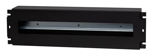 Stalflex VDP19-3U-B 19" 3U DIN sínes fedeles fekete kismegszakító tartó