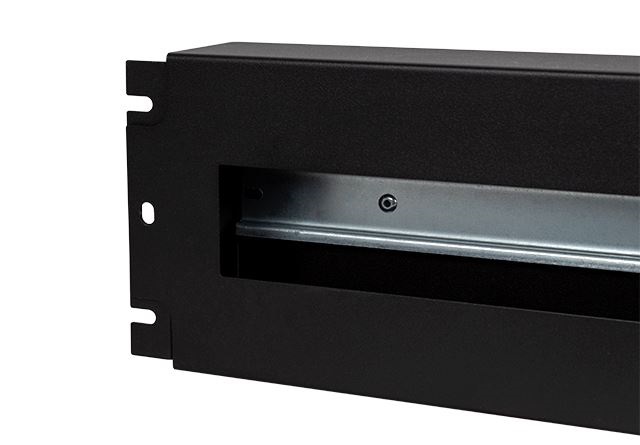 Stalflex VDP19-3U-B 19" 3U DIN sínes fedeles fekete kismegszakító tartó