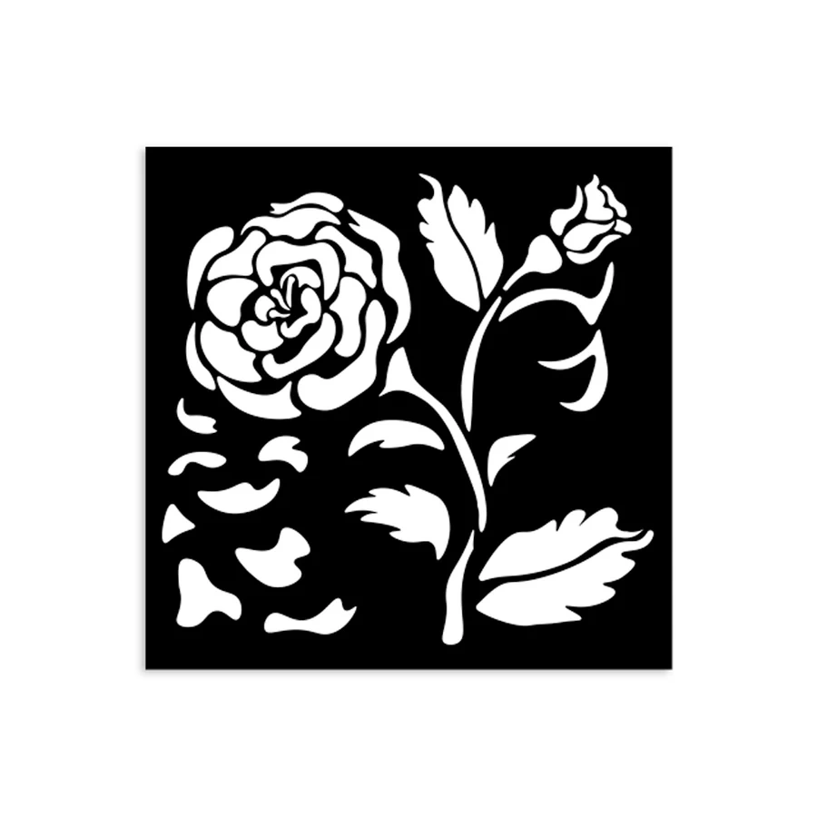 Stamperia House of Roses big rose 12X12 cm vastag stencil