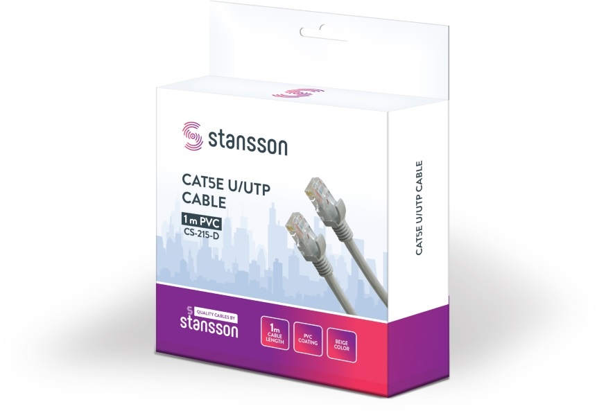 Stansson 1m Cat5e U/UTP kábel