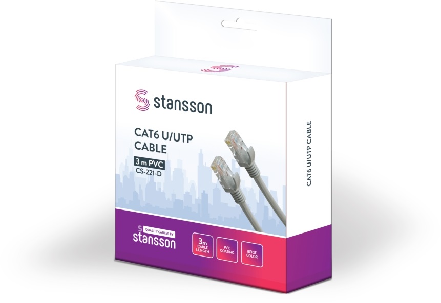 Stansson 3m Cat6 U/UTP kábel
