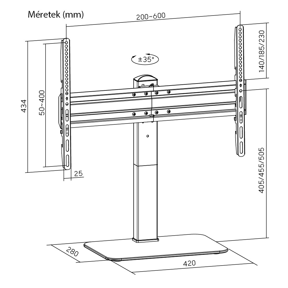 Stansson WM-3770 37"-70" asztali TV állvány