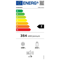 Starcrest SSBS-400IX Side-by-Side, Hűtő:400L, No Frosthűtőszekrény