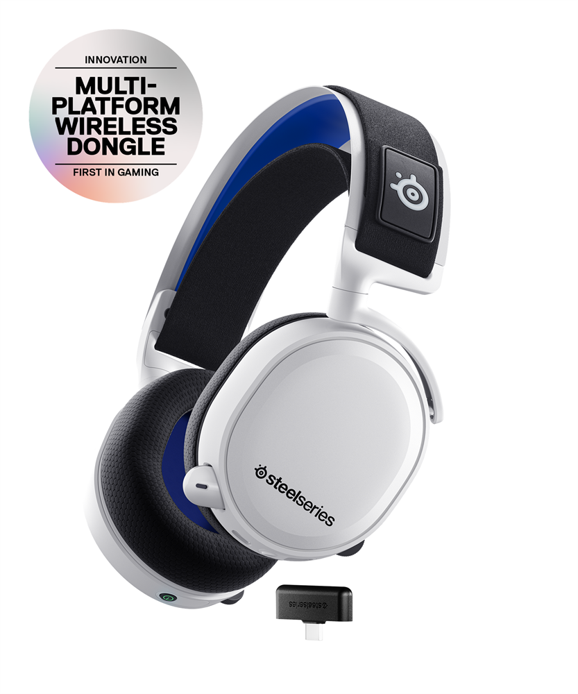 SteelSeries Arctis 7P+ PS5 fehér vezeték nélküli gamer headset