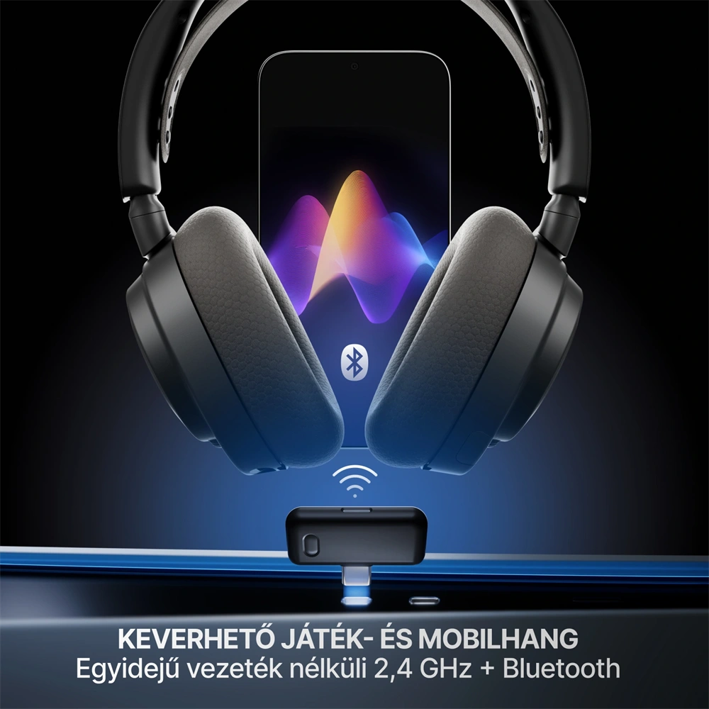 SteelSeries Arctis Nova 7P Gen 2 vezeték nélküli fekete gamer headset