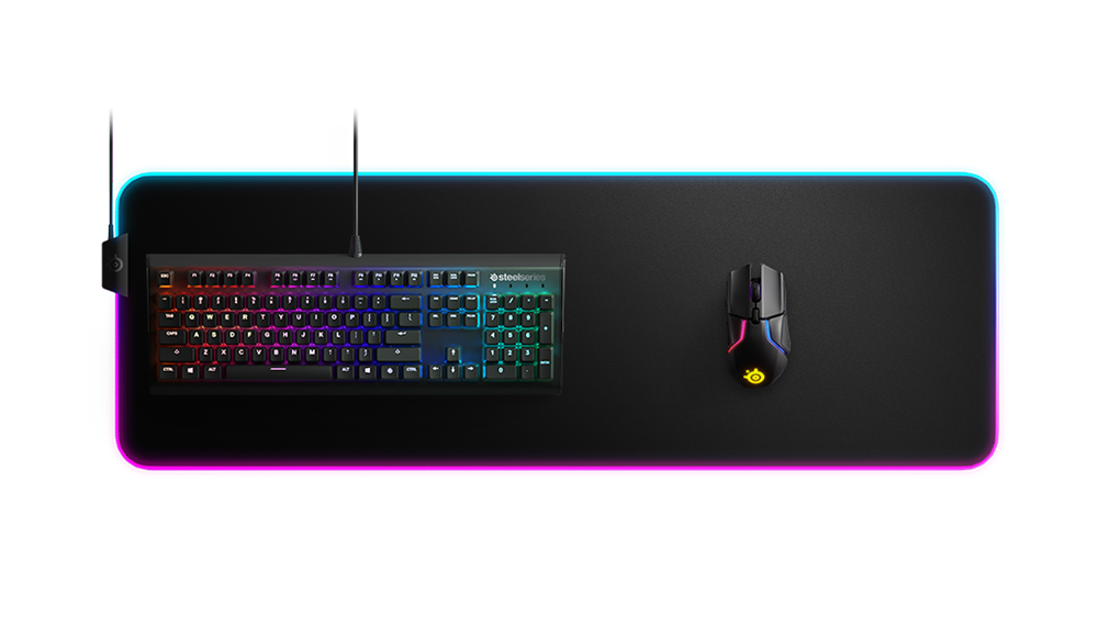 SteelSeries QCK Prism Cloth XL világító gamer egérpad