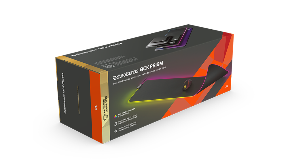 SteelSeries QCK Prism Cloth XL világító gamer egérpad