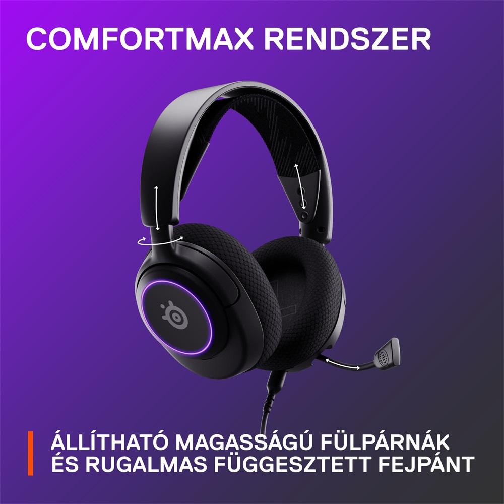 Steelseries Arctis Nova 3 fekete gamer headset
