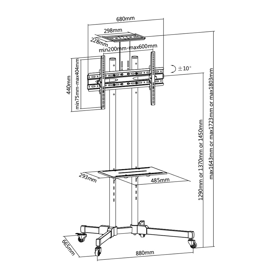 Stell SOS 4000 40"-70" VESA 600x400 prezentációs állvány