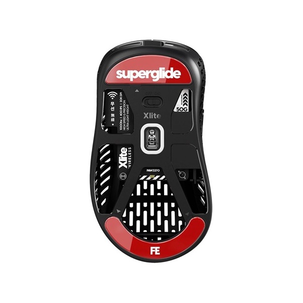 Superglide Glass Skates egértalp - Pulsar Xlite Wireless piros