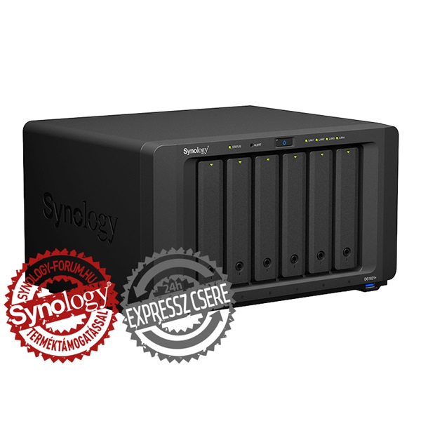 Synology DiskStation DS1621+ (4G) 6x SSD/HDD NAS + regisztrációs kártya