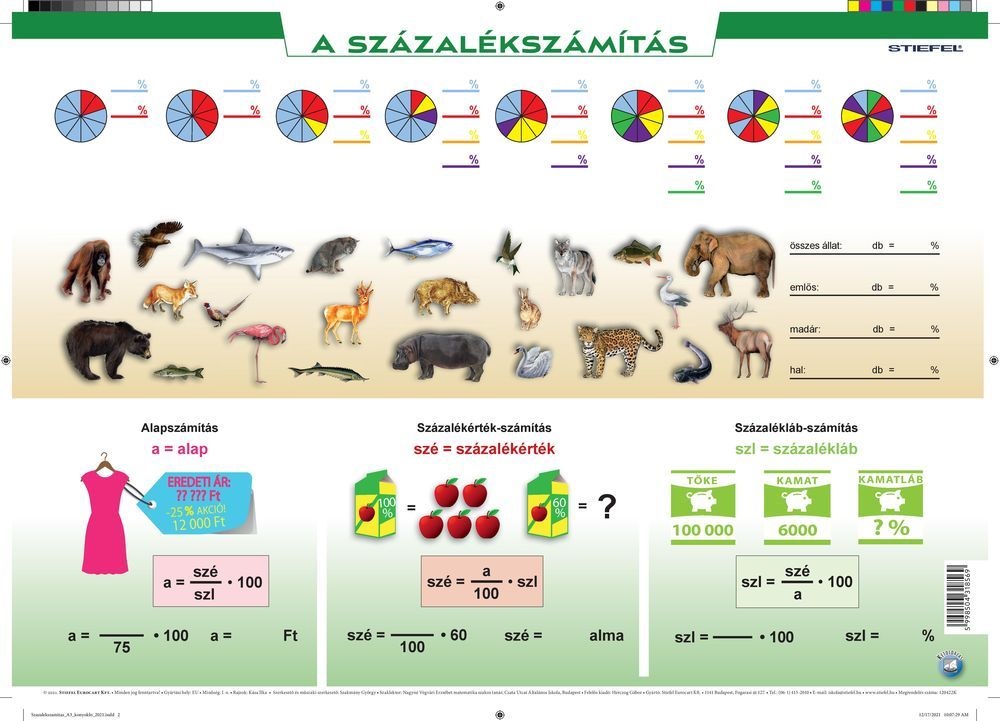 Százalékszámítás gyakorlóoldalas A3 alátét duo
