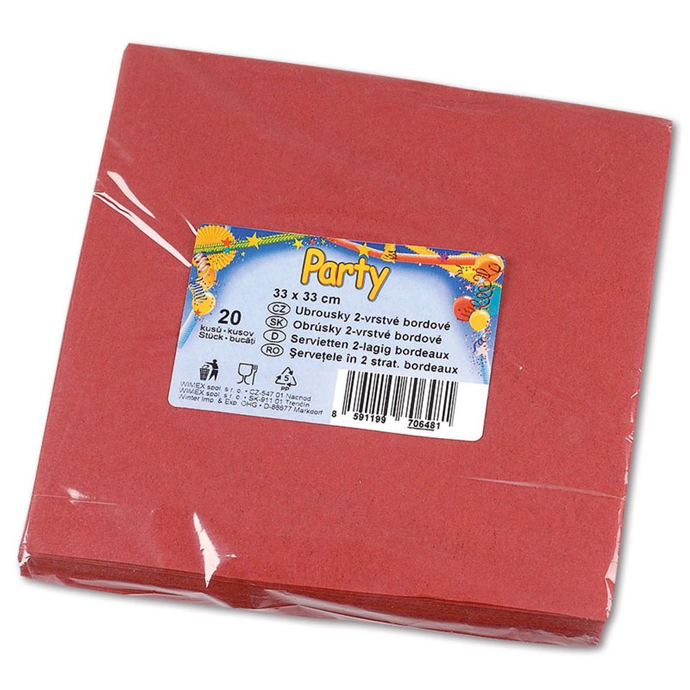 Színes papírszalvéta 3 rétegű 20 db bordó