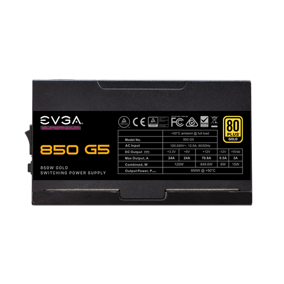 TÁP EVGA SuperNOVA 850 G5, 80 Plus Gold 850W, Fully Modular