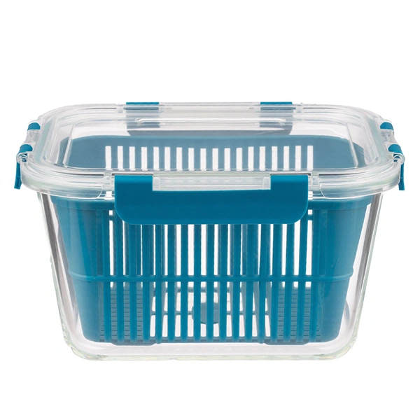 TOO-KT-615  1800 ml-es ÜVEG tároló szilikon fedéllel és PP csepegtetővel