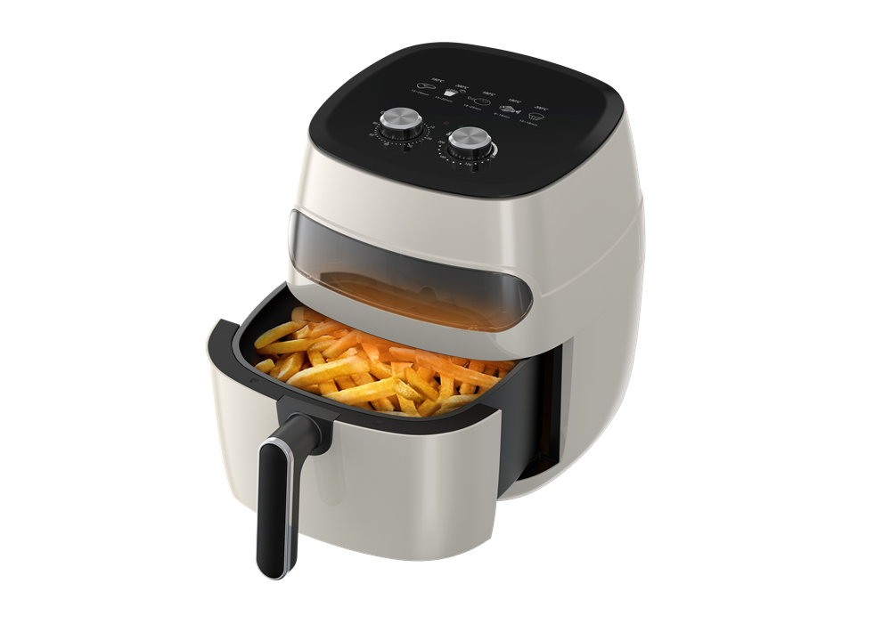 TOO AF-120W-1350 W fehér 5,2 L forrólevegős ablakos sütő (air fryer/airfryer)