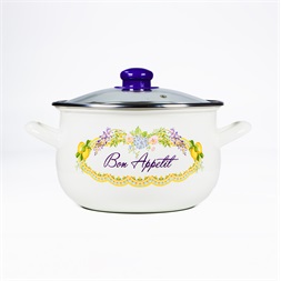 TOO BELLY BON APPETIT 4,8 literes, 22cm átmérő, 14cm magasságú lábas (fazék) üveg fedővel