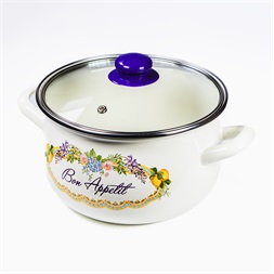 TOO BELLY BON APPETIT 4,8 literes, 22cm átmérő, 14cm magasságú lábas (fazék) üveg fedővel