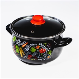 TOO BELLY FARM BLACK 2,1 literes, 16cm átmérő, 11cm magasságú lábas (fazék) üveg fedővel