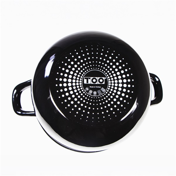 TOO BELLY FARM BLACK 3,8 literes, 20cm átmérő, 13cm magasságú lábas (fazék) üveg fedővel