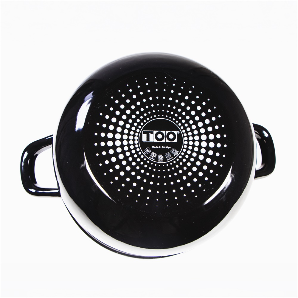 TOO BELLY FARM BLACK 6,2 literes, 24cm átmérő, 15cm magasságú lábas (fazék) üveg fedővel