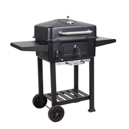 TOO BG-200B fekete BBQ faszenes grillkocsi két oldalsó asztallal