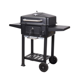 TOO BG-200B fekete BBQ faszenes grillkocsi két oldalsó asztallal