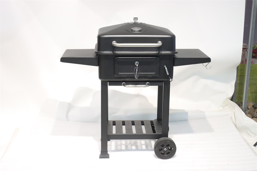 TOO BG-200B fekete BBQ faszenes grillkocsi két oldalsó asztallal