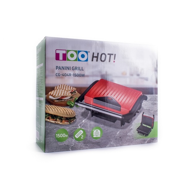 TOO CG-404R-1500W piros kontakt grill (Újszerű)