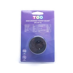 TOO GPS-201-1B IP20, 1x 2P+F, USB-A, fekete asztalba süllyeszthető elosztó