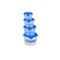 TOO KT-075 4db-os 300+650+1200+2000ml-es kerek alakú ételtároló doboz szett