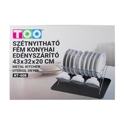 TOO KT-608 Szétnyitható fém konyhai edényszárító 43x32x20cm