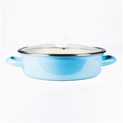 TOO LINE BLUE LOW 3,2 literes, 24cm átmérő, 7,5cm magasságú alacsony lábas (fazék) üveg fedővel