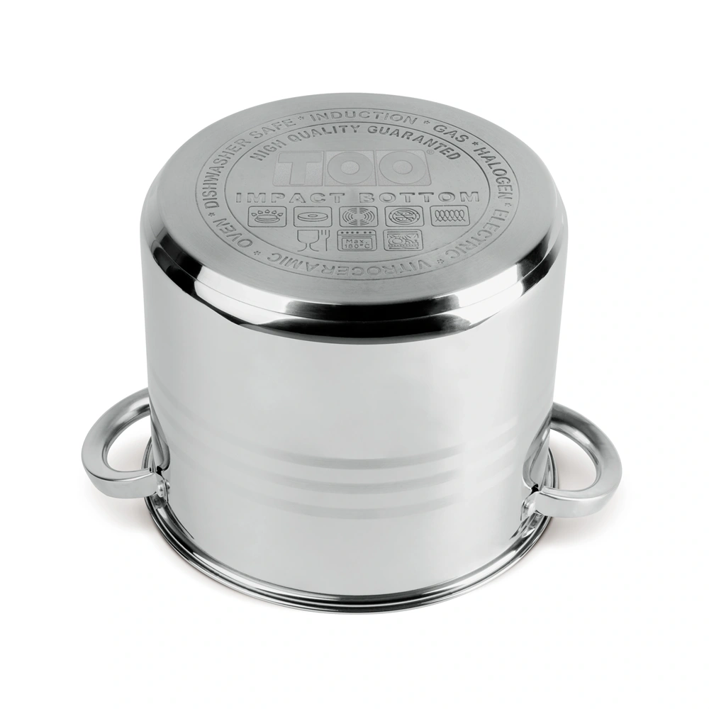 TOO LP-7170 prémium rozsdamentes 6 darabos edénykészlet, 7,2 liter+10 liter+13,3 liter fazék/lábas+fedők