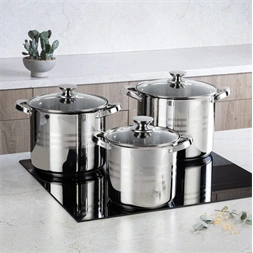 TOO LP-7171 prémium rozsdamentes 6 darabos edénykészlet, 4,3 liter+5,6 liter+7,2 liter fazék/lábas+fedők