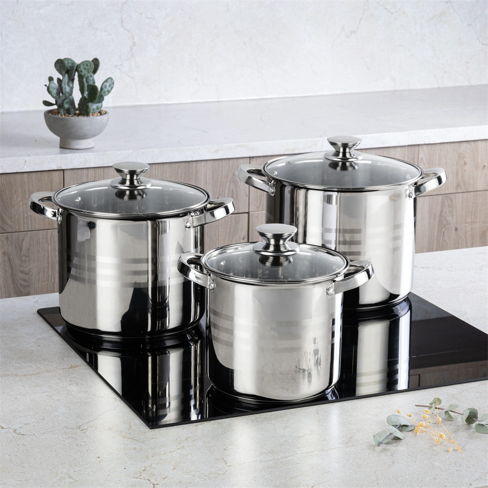 TOO LP-7171 prémium rozsdamentes 6 darabos edénykészlet, 4,3 liter+5,6 liter+7,2 liter fazék/lábas+fedők