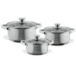 TOO LP-7172 prémium rozsdamentes 6 darabos edénykészlet, 2,3 liter+4,2 liter+5,8 liter fazék/lábas+fedők