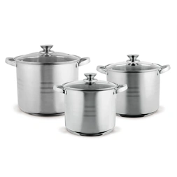 TOO LP-7173 prémium rozsdamentes 6 darabos edénykészlet, 9 liter+11,1 liter+17,5 liter fazék/lábas+fedők