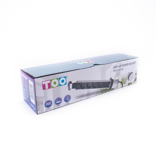 TOO PPS-310-5S IP20, 5x 2P+F, ezüst asztalba süllyeszthető elosztó (Újszerű)