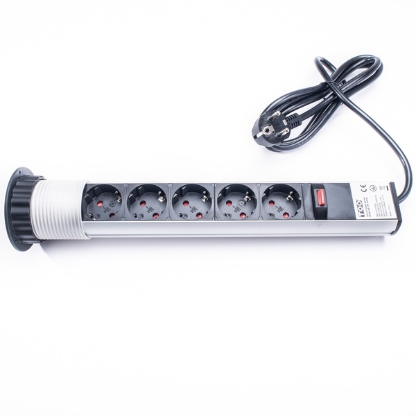 TOO PPS-310-5S IP20, 5x 2P+F, ezüst asztalba süllyeszthető elosztó (Újszerű)
