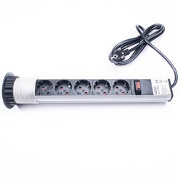 TOO PPS-310-5S IP20, 5x 2P+F, ezüst asztalba süllyeszthető elosztó (Újszerű)