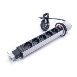 TOO PPS-310-5S IP20, 5x 2P+F, ezüst asztalba süllyeszthető elosztó (Újszerű)