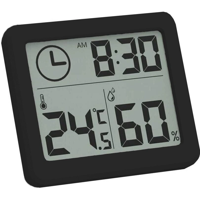 TOO WS-301-B hőmérséklet és páratartalom kijelzéssel fekete időjárás állomás