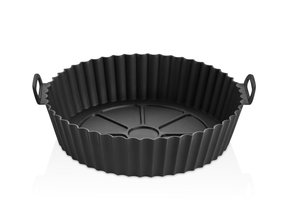 TOO kerek szilikon forma forrólevegős sütőhöz (air fryer) 20cm átmérő 5cm magasság, szürke, fekete vagy piros SL-3250