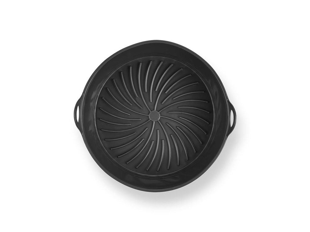 TOO összecsukható kerek szilikon forma forrólevegős sütőhöz (air fryer) 21cm átmérő, szürke, fekete vagy piros SL-3252