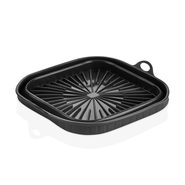 TOO összecsukható négyzetes szilikon forma forrólevegős sütőhöz (air fryer) 21cm*21cm, szürke, fekete vagy piros SL-3251