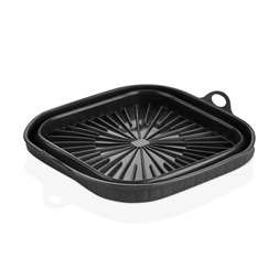 TOO összecsukható négyzetes szilikon forma forrólevegős sütőhöz (air fryer) 21cm*21cm, szürke, fekete vagy piros SL-3251