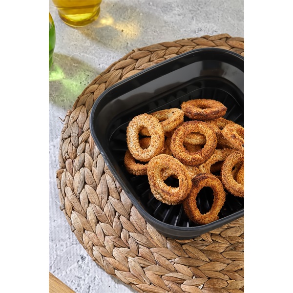 TOO összecsukható négyzetes szilikon forma forrólevegős sütőhöz (air fryer) 21cm*21cm, szürke, fekete vagy piros SL-3251
