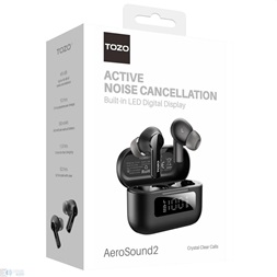 TOZO Aerosound 2 NC True Wireless Bluetooth fekete fülhallgató