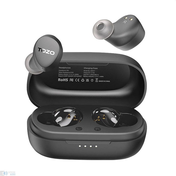 TOZO Agile Dots True Wireless Bluetooth fekete fülhallgató